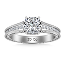 Pave Cushion Cut Diamond Engagement Ring Primrose 14K White Gold
