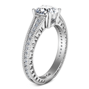 Pave Cushion Cut Diamond Engagement Ring Primrose 14K White Gold