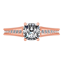 Pave Diamond Cushion Cut Engagement Ring Primrose 14K Rose Gold
