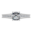 Pave Cushion Cut Diamond Engagement Ring Primrose 14K White Gold