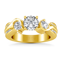 Three Stone Diamond Engagement Ring Cosette 14K Yellow Gold