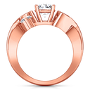 Three Stone Diamond EngagementRing Cosette 14K Rose Gold