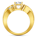 Three Stone Diamond Engagement Ring Cosette 14K Yellow Gold