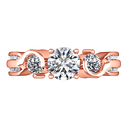 Three Stone Diamond EngagementRing Cosette 14K Rose Gold