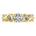 Three Stone Diamond Engagement Ring Cosette 14K Yellow Gold
