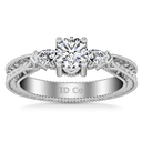 Round Diamond Three Stone Engagement Ring Haven 14K White Gold