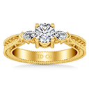 Three Stone Diamond Engagement Ring Haven 14K Yellow Gold