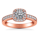 Halo Diamond Engagement Ring Eve 14K Rose Gold