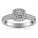 Round Diamond Halo Engagement Ring Eve 14K White Gold