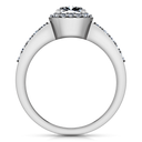 Round Diamond Halo Engagement Ring Eve 14K White Gold