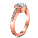 Halo Diamond Engagement Ring Eve 14K Rose Gold