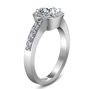 Round Diamond Halo Engagement Ring Eve 14K White Gold
