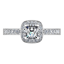 Round Diamond Halo Engagement Ring Eve 14K White Gold