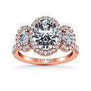 Halo Diamond Engagement Ring Summer 14K Rose Gold