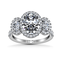 Halo Oval Diamond Engagement Ring Summer 14K White Gold