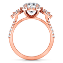 Halo Diamond Engagement Ring Summer 14K Rose Gold