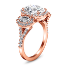 Halo Diamond Engagement Ring Summer 14K Rose Gold