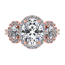 Halo Diamond Engagement Ring Summer 14K Rose Gold