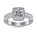 Round Diamond Halo  Engagement Ring Danica 14K White Gold