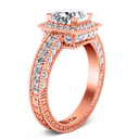 Halo Diamond  Engagement Ring Danica 14K Rose Gold