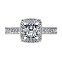 Round Diamond Halo  Engagement Ring Danica 14K White Gold