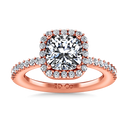 Halo Diamond Cushion Cut Engagement Ring Claire 14K Rose Gold