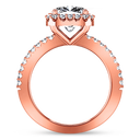 Halo Diamond Cushion Cut Engagement Ring Claire 14K Rose Gold