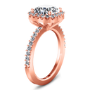 Halo Diamond Cushion Cut Engagement Ring Claire 14K Rose Gold