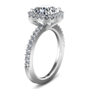 Halo Cushion Cut Diamond Engagement Ring Claire 14K White Gold