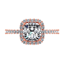 Halo Diamond Cushion Cut Engagement Ring Claire 14K Rose Gold