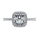 Halo Cushion Cut Diamond Engagement Ring Claire 14K White Gold