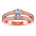 Pave Diamond Engagement Ring Season Pear 14K Rose Gold