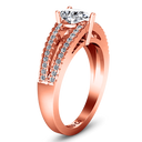 Pave Diamond Engagement Ring Season Pear 14K Rose Gold