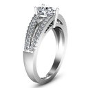 Pave Engagement Ring Season Pear 14K White Gold