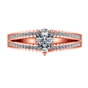 Pave Diamond Engagement Ring Season Pear 14K Rose Gold