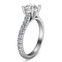 Round Diamond Pave Engagement Ring Anabelle 14K White Gold
