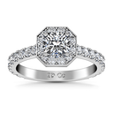 Round Diamond Halo Engagement Ring Irina 14K White Gold