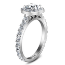 Round Diamond Halo Engagement Ring Irina 14K White Gold