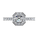 Round Diamond Halo Engagement Ring Irina 14K White Gold