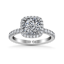 Halo Cushion Cut Diamond Engagement Ring Salice 14K White Gold