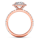 Halo Diamond Cushion Cut Engagement Ring Salice 14K Rose Gold