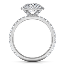 Halo Cushion Cut Diamond Engagement Ring Salice 14K White Gold