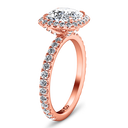 Halo Diamond Cushion Cut Engagement Ring Salice 14K Rose Gold
