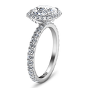 Halo Cushion Cut Diamond Engagement Ring Salice 14K White Gold