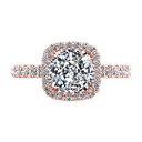 Halo Diamond Cushion Cut Engagement Ring Salice 14K Rose Gold
