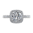 Halo Cushion Cut Diamond Engagement Ring Salice 14K White Gold