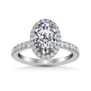 Halo Oval Diamond Engagement Ring Elsa 14K White Gold
