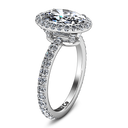 Halo Oval Diamond Engagement Ring Elsa 14K White Gold