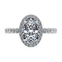Halo Oval Diamond Engagement Ring Elsa 14K White Gold