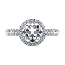 Round Diamond Halo  Engagement Ring Clayton 14K White Gold